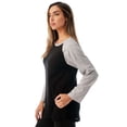 thumbnail image 2 of Just Love Sleep Dress for Women Solid Sleeping Shirt 6763 (Black Grey, Small), 2 of 3
