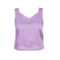 thumbnail image 6 of Women's Cotton Polyester Blend Camisole,V-Neck Sleeveless Solid Color Casual Tank Top Everyday Basic Tops Purple XXL, 6 of 6