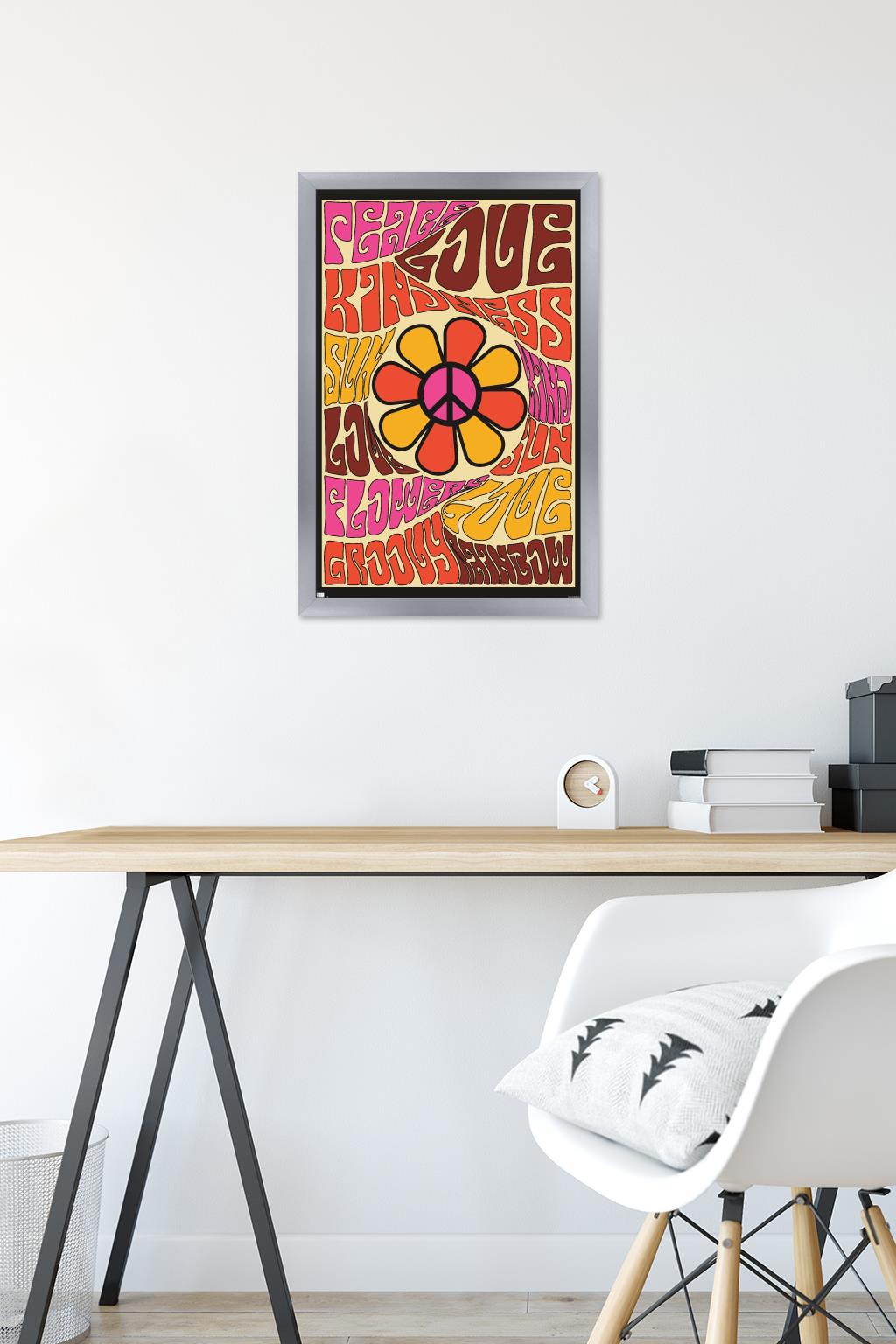 Peace, Love, and Kindness Wall Poster, 14.725" x 22.375" Framed