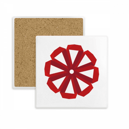

Red mas Flower Origa Square Coaster Cup Mat Mug Subplate Holder Insulation Stone