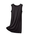 thumbnail image 2 of Xixinqiwan Nightgowns for Women Summer Loose Fit Round Neck Sleepwear Dress Comfy Cotton Nightshirt Sleeveless Sleep Dress Black XL, 2 of 4