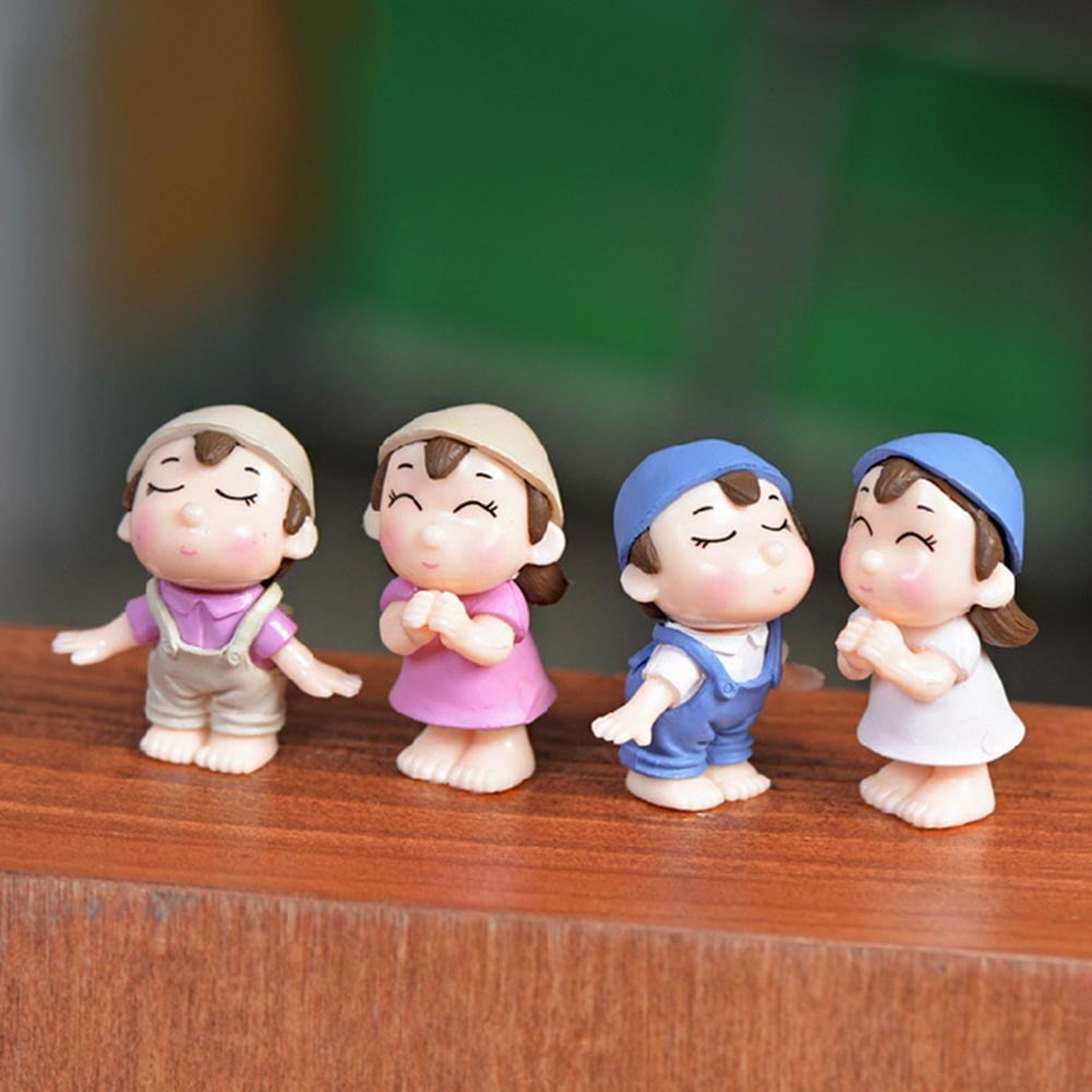 Miniature People Lover Girl Boy Set Garden Figurine Bonsai Dollhouse Craft Decor 