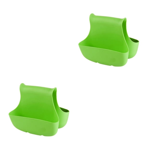 Fregadero de cocina de doble cara Advancent soporte de esponja bolsa paños para platos de drenaje cesta Verde 2piezas