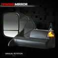 thumbnail image 2 of DNA Motoring For 09-16 Dodge Ram Towing Mirrors Pair w/Powered+Heated+Smoked LED Signal+Puddle Light, 2 of 11