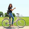 thumbnail image 5 of Bstjewey 24 Inch Folding Women’s Beach Cruiser Bike, 7-Speed, Basket & Cup Holder, 5 of 7