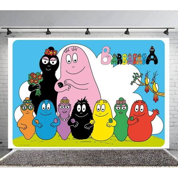 Barbapapa Backdrop Banner Party Supplies Poster Movie Theme Background for Photography Birthday Decorations