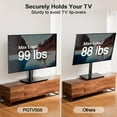 Universal Height Adjustment Tabletop Swivel TV Stand TV Mount Glass