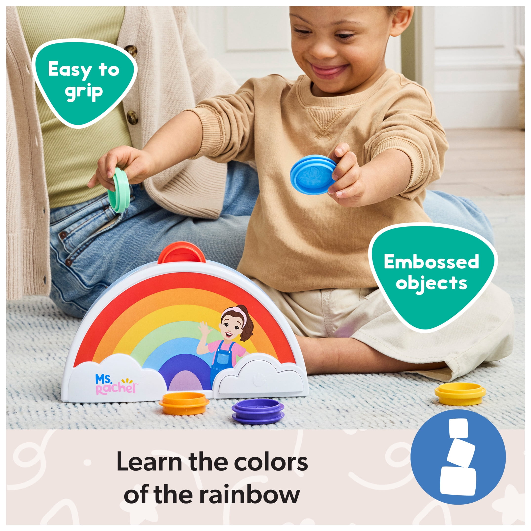 Ms. Rachel Electronic Rainbow Color Sorter with Lights, Music & Sounds, 7 Colors, for Kids Ages 1+