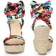 thumbnail image 2 of Sandalias de cuña de alpargata floral Perphy plataforma para mujer Negro 37, 2 of 6