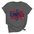 thumbnail image 2 of Plus Size Tops for Women Independence Day Short Sleeve Round Neck Summer Tunic Solid Color Loose Tees Shirts Gray XL, 2 of 6