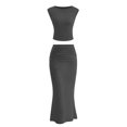 thumbnail image 1 of Conjunto de Falda PRETTYGARDEN 2 Piezas Crop Top de Verano Maxi Gris S, 1 of 8
