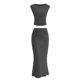 thumbnail image 1 of Conjunto de Falda PRETTYGARDEN Top Corto Gris Falda Maxi Talle XX-Large, 1 of 8