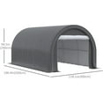 thumbnail image 5 of ZHOUB 10' x 16' Carport, Heavy Duty Portable Garage Storage Tent with Large Zippered Door, Anti-UV PE Canopy Cover for Car, Truck, Boat, Motorcycle, Bike, Garden Tools, Outdoor Work, Gray, 5 of 9