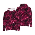 thumbnail image 6 of Bingfone Burgundy Tie Dye Men's Drawstring Hoodie Long Sleeve Pocket Sweatshirts-Small, 6 of 6