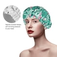 thumbnail image 5 of palm leaves Shower Cap, Reusable Bath Hair Hat for all Hair Lengths Hair Cover with Elastic Band Double Waterproof Layers Bathing Hat, 5 of 5