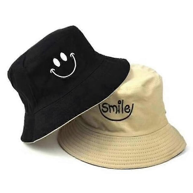 Sombrero de pescador unisex bordado de algodón de doble cara para mujer, ideal para playa y pesca.