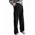 thumbnail image 2 of Pantalones de Traje de Pierna para Mujer, Pantalones Largos Informales de Negocios con Cintura Holgada y Corte Holgado Negro S, 2 of 9