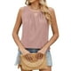 thumbnail image 2 of Camiseta sin mangas de color liso con cuello redondo y pliegues de encaje para mujer - Detalles femeninos, lavable a máquina, tallas S-XXL, contorno de pecho 93-119 cm, 2 of 8