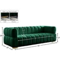 thumbnail image 4 of Meridian Furniture Gwen Green Velvet Sofa, 4 of 5
