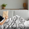thumbnail image 3 of Clock Soft Flannel Fleece Throw Blanket, Clocks with Numbers That Show Every Hour Illustration Hour and Minute Hand Theme, Cozy Plush for Indoor and Outdoor Use, 50" x 70", Black White, by Ambesonne, 3 of 5