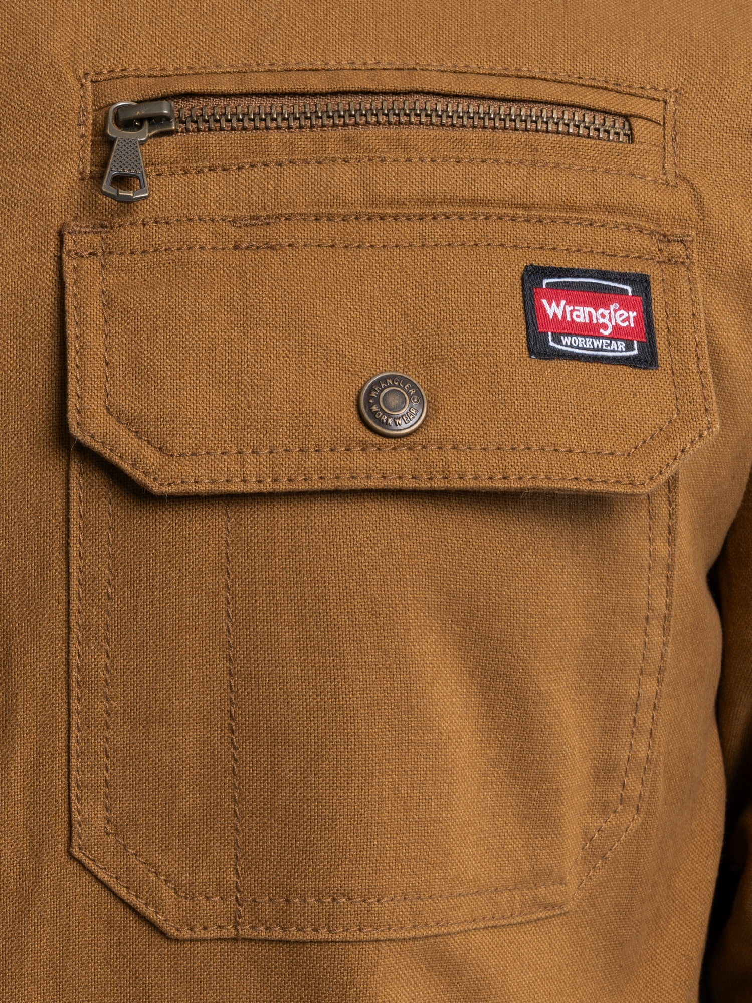 Wrangler Workwear Men's Mock Neck Jacket with Inner Linning Insulating Fabric, Size S-3XL
