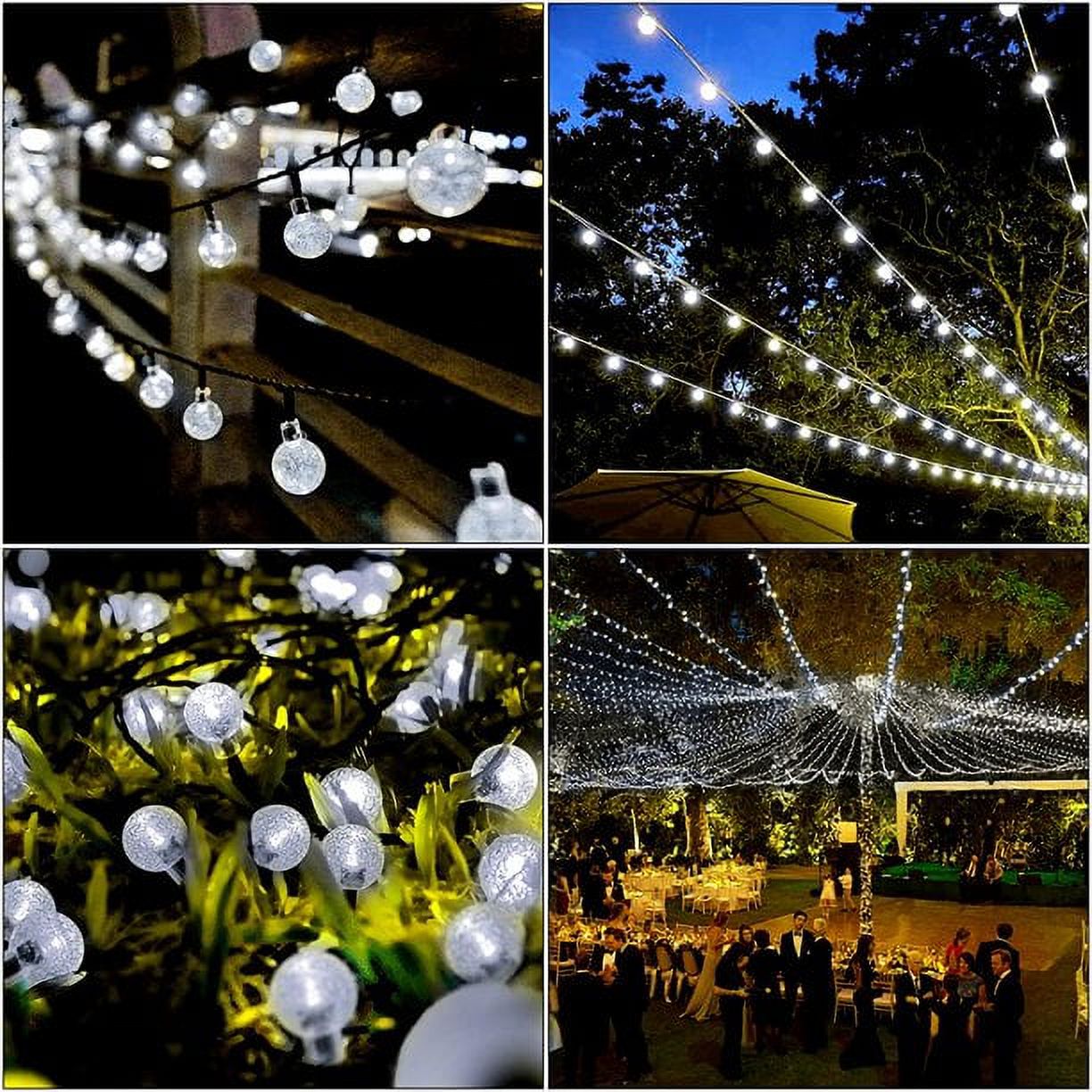 GooingTop 30ft Solar String Lights, 60 LED Crystal Globes photo 7