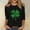 Black, variant on lcziwo St Patricks Day Womens Top Irish Lucky Clover Print Tees Shirts Crewneck Green 3/4 Sleeve Tunic Blouses Shamrock Shirt 2025 Black,M