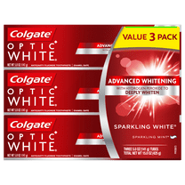Colgate Optic White Whitening Toothpaste, Sparkling White - 5 Ounce (3 Pack)