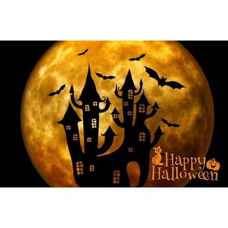 Bat Magic - LAMINATED POSTER Weird Halloween Bat Atmosphere Castle Surreal Poster Print 24 x 36