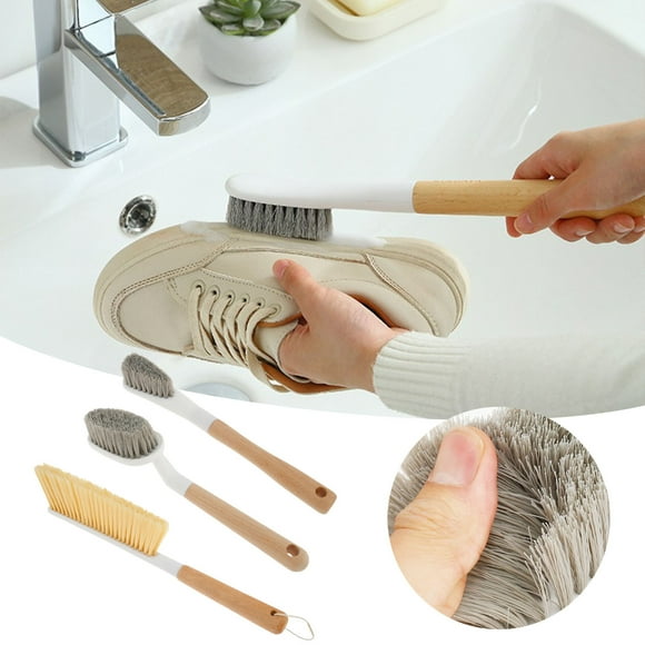 Boreal Craft 3 Piece Set With Handle Wooden Brush Multifunctional Bed Brush Sofa Brush Shoe Brush With Handle Brush Bathroom Brush Suitable For Cleaning Bathroom Shoes Sofa Bed Soap with Sponge Holder