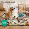 thumbnail image 4 of ODIKA 2'x3' Ultra-Soft Accent Mat, Dining Under Funky Damask Scrolling Vines Ornate Framing Border None Washable, Bare feet friendly, Easy Care Indoor rug for Bedside, Footrest, 4 of 7