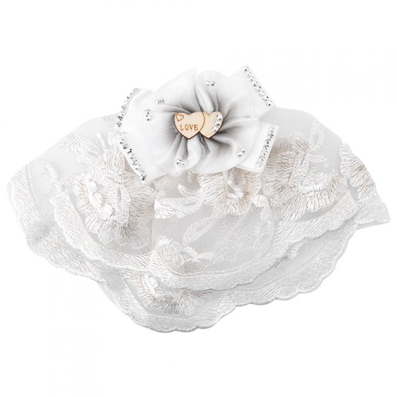 Pet Wedding Veil Dog Flower Headdress Diamond Bow Veil Clip Pet Dog Accessory