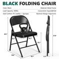 thumbnail image 2 of HaiCube 8-Pack PU Leather Padded Folding Chair, Heavy Duty Portable Folding Chair with Metal Frame, No Assembly Indoor Chair, Black, 2 of 8