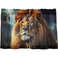 thumbnail image 2 of Fierce Lion Half Window Tier Curtains 24 Inch Blackout Thermal Insulating Kitchen Linen Tier Curtains for Kitchen, Bathroom, Cafe Home Decor, 2 of 7