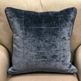 thumbnail image 2 of Plutus 12" x 25" Bleu Velour Luxury Throw Pillow in Blue, 2 of 2
