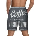 thumbnail image 4 of Gaeub Coffee Is Always A Good Idea Mens Swim Trunks Stretch Beach Shorts Quick Dry for Men Swim Shorts Swimwear with Pockets- Large, 4 of 9