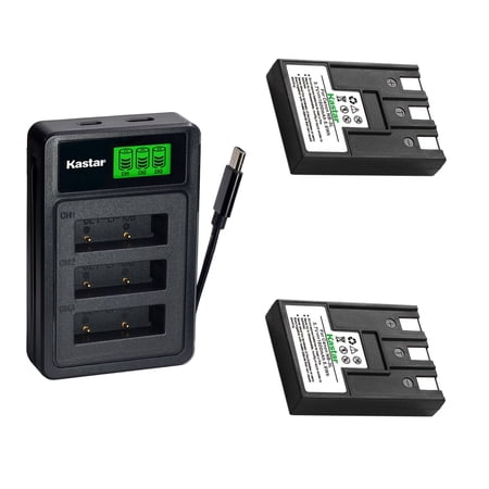 Kastar 2-Pack Battery with LZD3 USB Triple Charger Compatible with Canon NB-3L NB-3LH PowerShot SD10 SD100 SD110 SD20 SD40 SD500 SD550 A80 Digital IXUS 700 750 IXY Digital Cameras