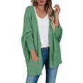 thumbnail image 3 of Long Sleeve Women's Open Front Batwing Fuzzy Knit Sweaters Chunky Cardigan, 3 of 7