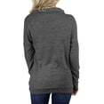 thumbnail image 3 of Starvnc Women Long Sleeve Cowl Neck Front Pockets Solid Color Casual Top, 3 of 4