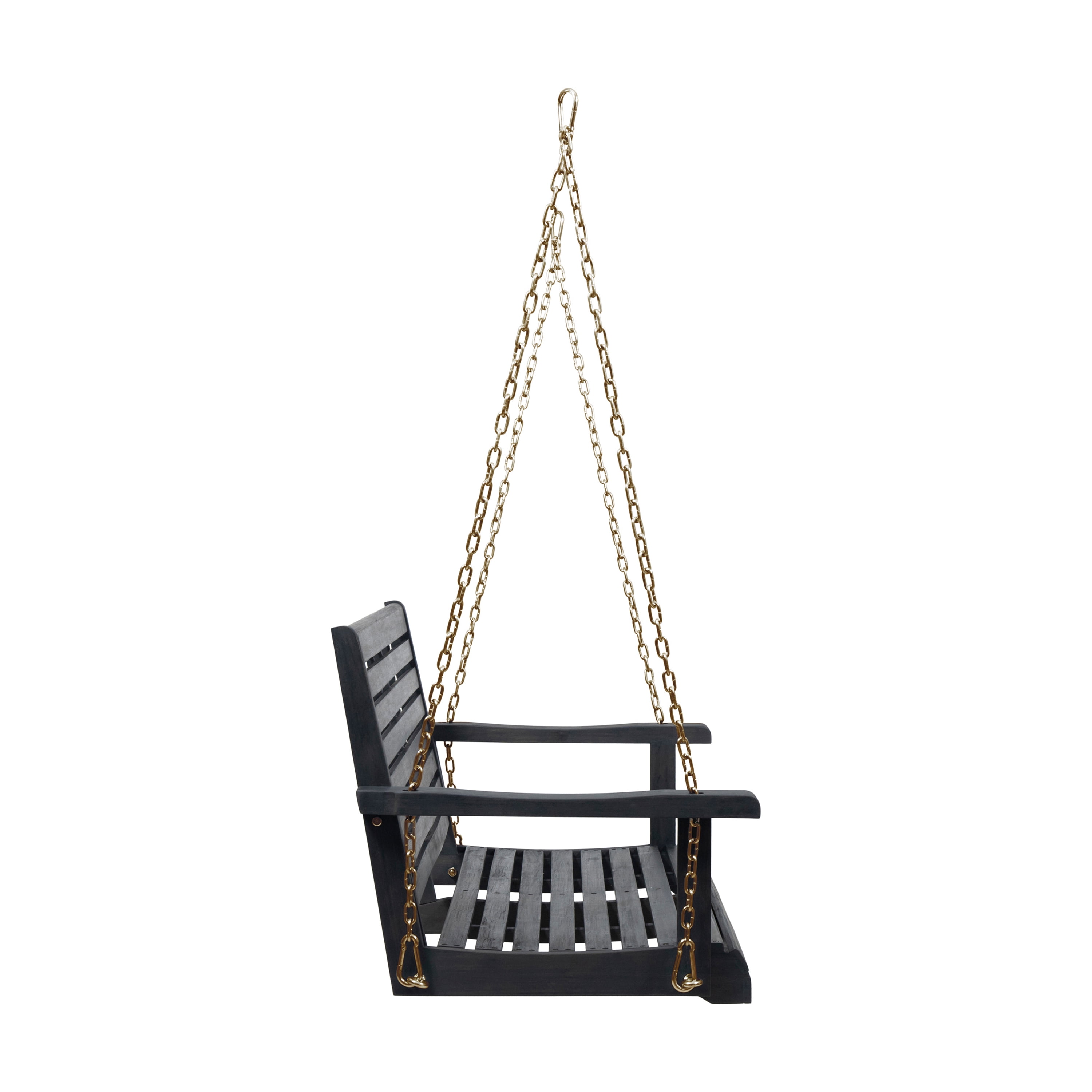 Ace Outdoor Aacia Wood Porch Swing, Dark Gray