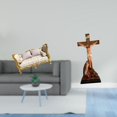 thumbnail image 2 of Sofá De Madera En Miniatura, Modelo Artesanal, Juguete Para Casa De Muñecas, Escena De La Vida Cotidiana Con Escultura De Jesús, Adorno Decorativo, Estatua Católica De La Virgen María Para, 2 of 8