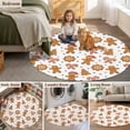 thumbnail image 6 of Area Rug 36in, Christmas Cartoon Gingerbread Man Floor Carpet Living Room Rug, Orange White Non-Slip Welcome Mat Indoor Rugs for Bedroom Dining Room, 6 of 9