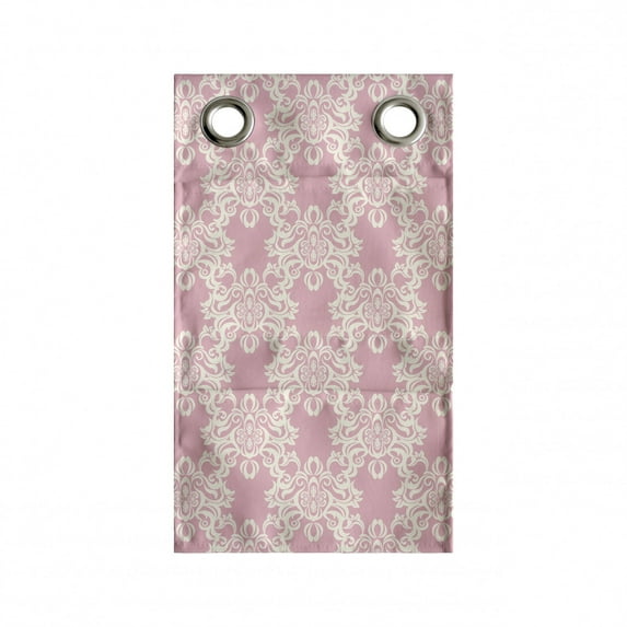 Pink Damask Hanging Pocket Organizer, Victorian Inspired Monochrome Floral Girly Delicate Repetitive Pattern, Printed Polyester Storage Bag with Pockets, 9" x 27", Pale Pink and Ivory