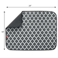 thumbnail image 4 of S&T INC. Dish Drying Mat, 18” x 24”, Absorbent Microfiber Kitchen Mat for Dishes, Utensils, Pots and Pans, Pewter Grey Trellis, 4 of 7