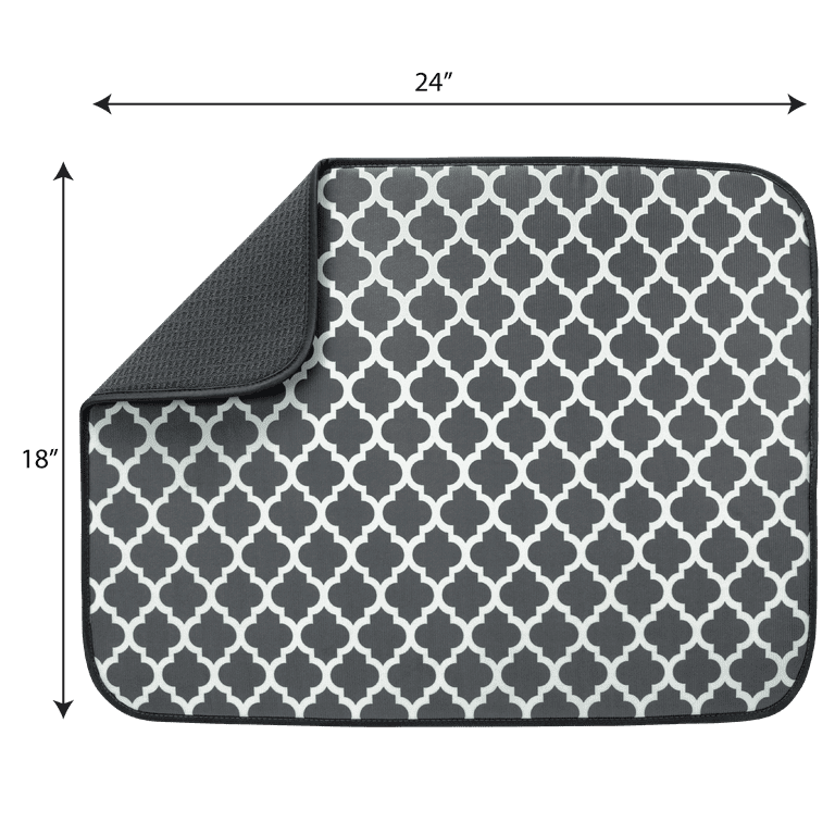 S&T Microfiber Dish Drying Mat - XL Marble - 18x 24