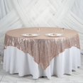 thumbnail image 3 of BalsaCircle 90" x 90" Blush Square Sequined Table Overlays Wedding Party Tablecloth, 3 of 7