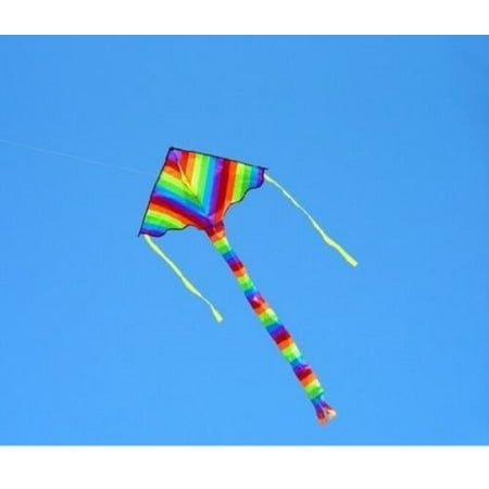Rainbow Color Triangle Kite Outdoor Children Fun Sports Kids Toys Gift Air Fly