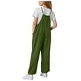 thumbnail image 6 of Gubotare Toddler Girl Romper Toddler Kids Girls Wide Leg Jumpsuit Off-Shoulder Romper Overalls Hawaii Outfit Clothing Size 9-10T (Green,9-10 Years), 6 of 7