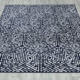 thumbnail image 3 of Ottomanson Diagona Geometric Cubes 8x10 Area Rug, 7'8" x 9'8", Navy/Ivory, 3 of 7