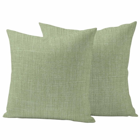 Vintage Sage Green Outdoor Pillow Covers, Waterproof Decorative Throw Pillowcases Set of 2, Farmhouse Retro Beige Solid Color Couch Cushion Cases with Zipper for Outside Patio Garden Sofa 20"x20"